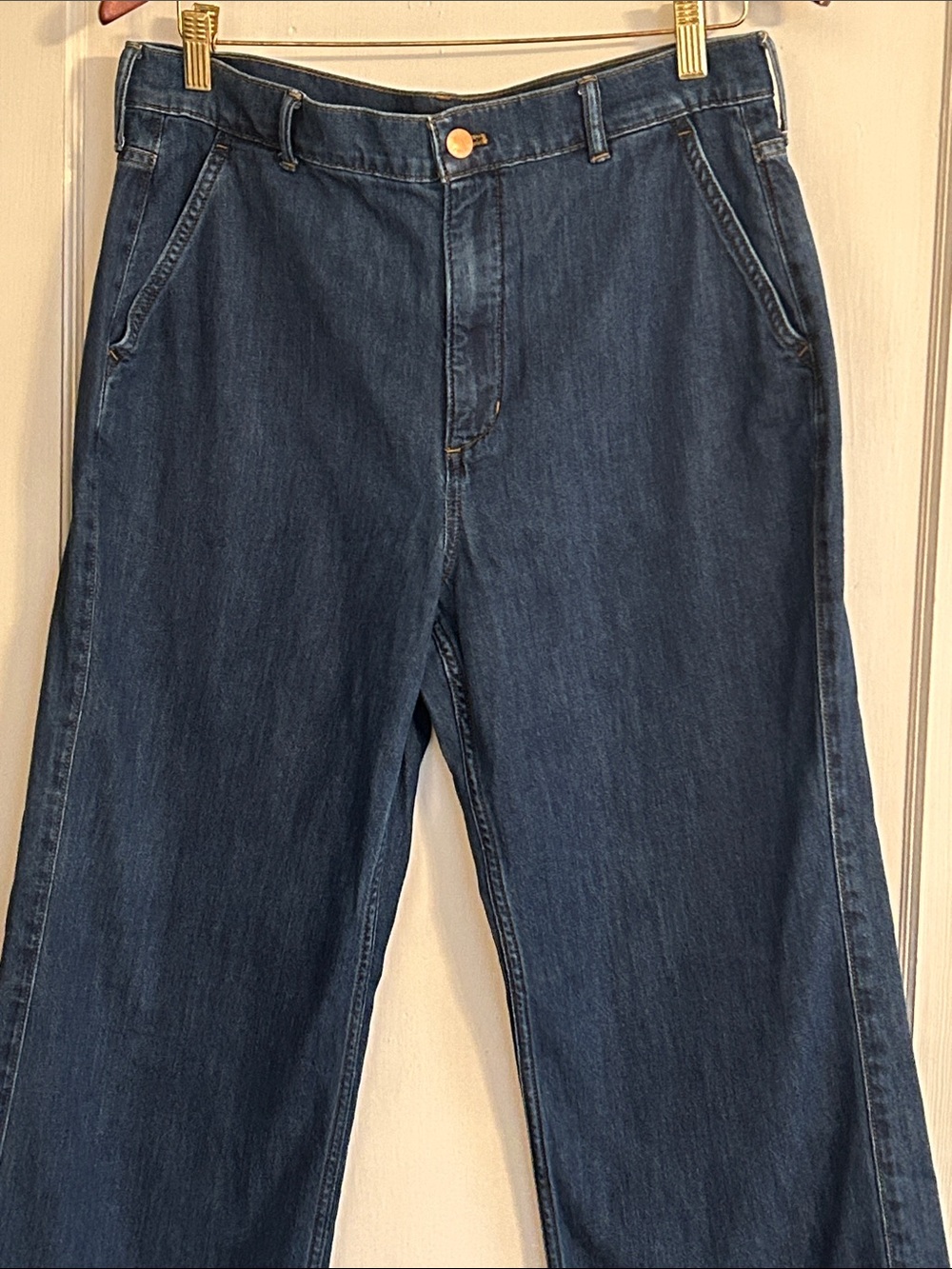J Crew women’s jeans.  New condition.  Wide leg.  Size 30. Medium wash.